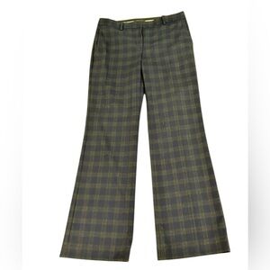 Ann Taylor Checkered trouser Pants Navy/olive green curvy fit office size 8